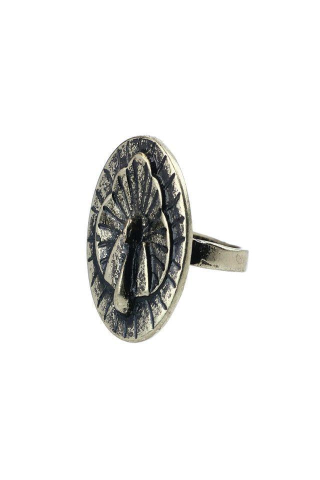 Anillo Dorado Pavo Real S/M Humana-1