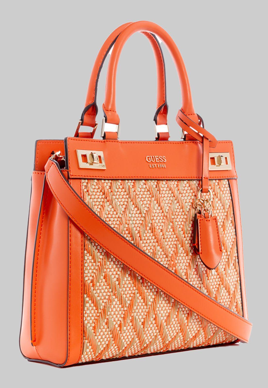 Cartera Guess Katey Luxury Satchel Ora Naranjo-1