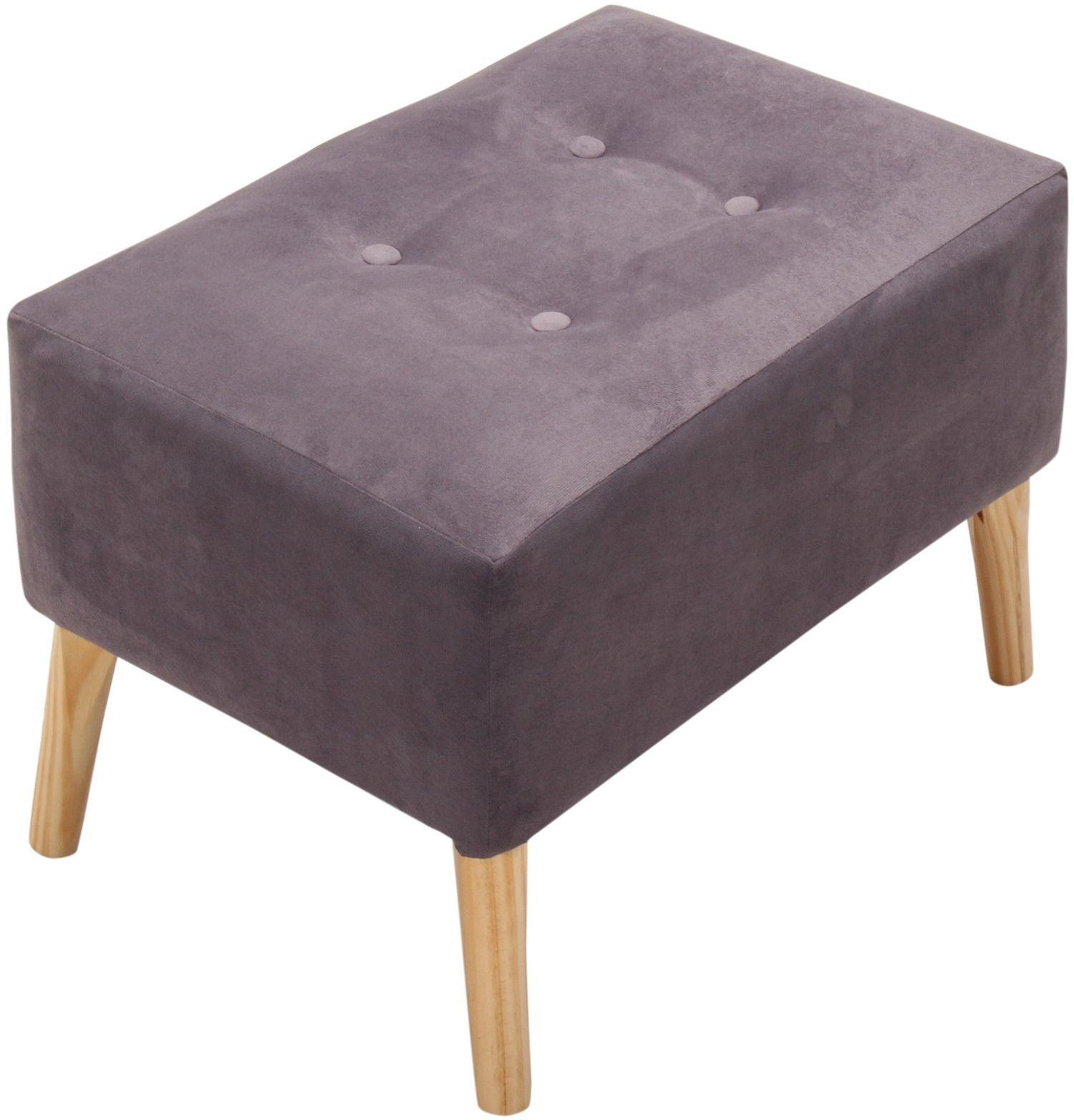 Pouf Petrum Gris Felpa 62x42x42 cm Máxima Design-2