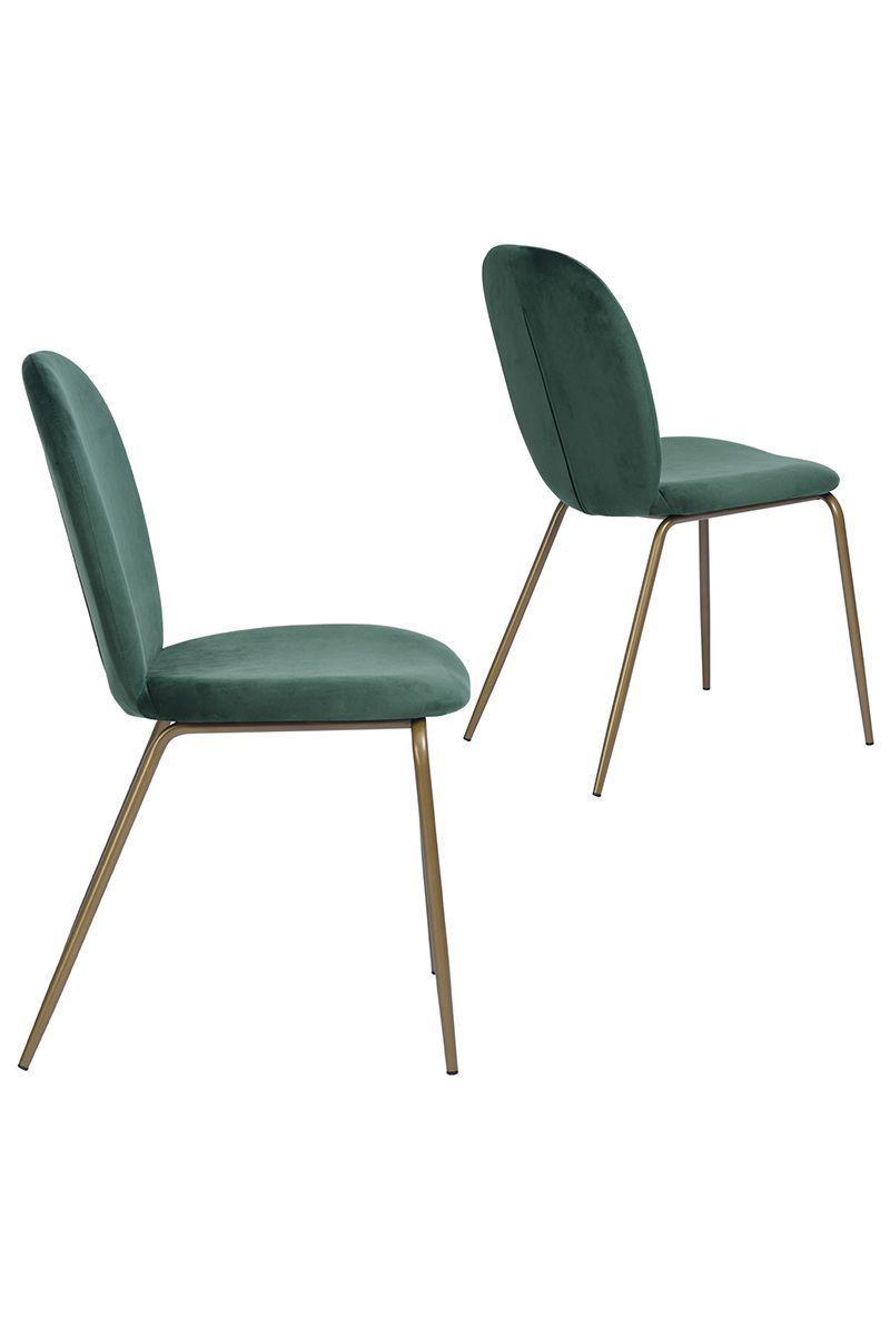 Pack 2 Sillas Comedor Golden Terciopelo Verde-3