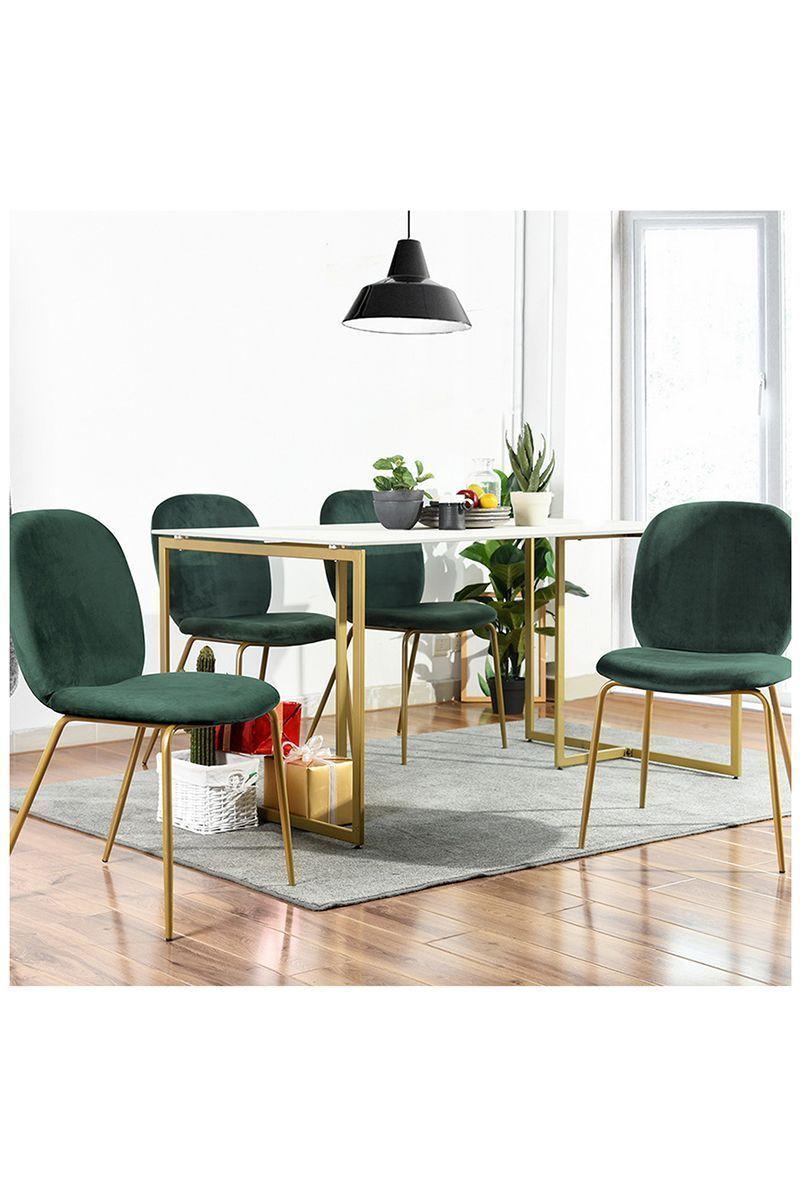 Pack 2 Sillas Comedor Golden Terciopelo Verde-5