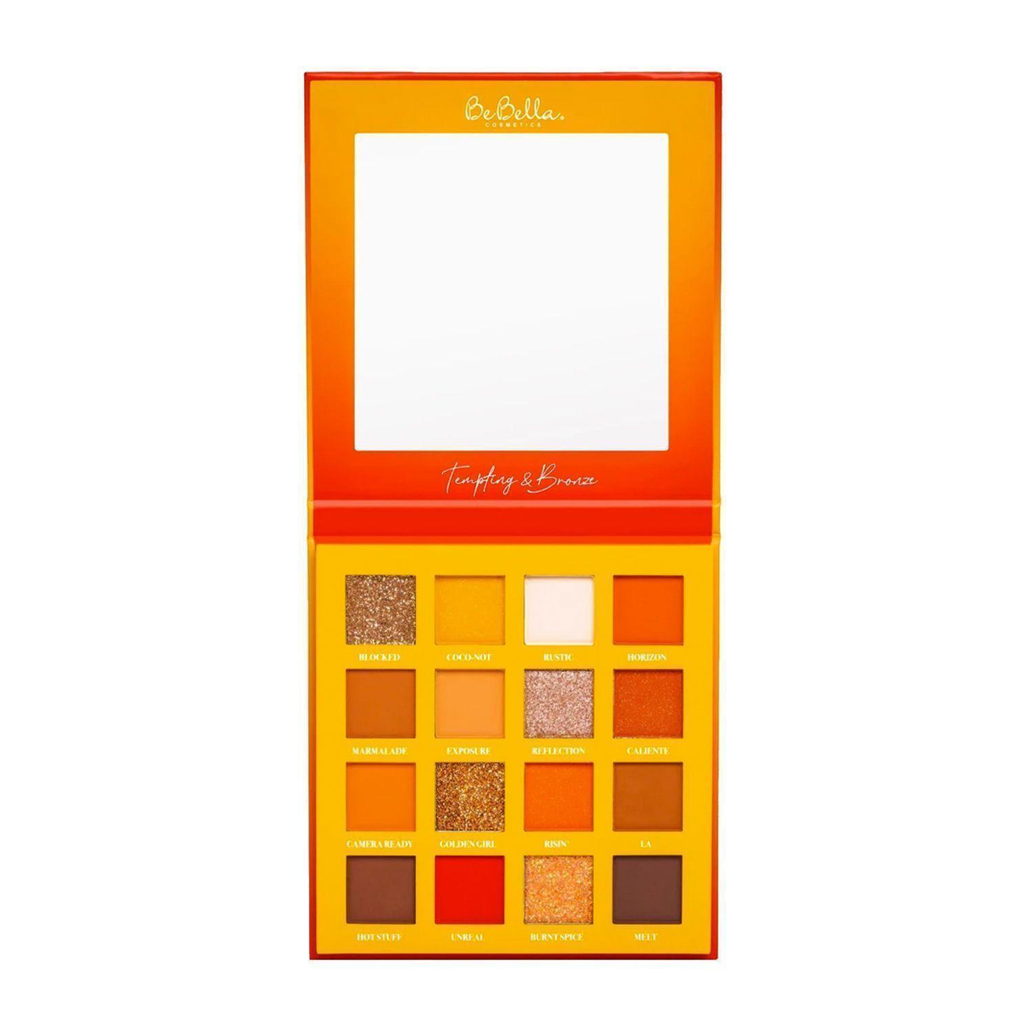 Set Paleta de Sombras e Iluminador + Fijador Colección Tempting And Bronze BeBella Cosmetics-3