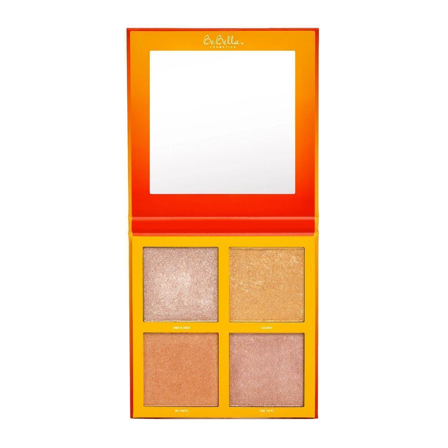 Set Paleta de Sombras e Iluminador + Fijador Colección Tempting And Bronze BeBella Cosmetics-1