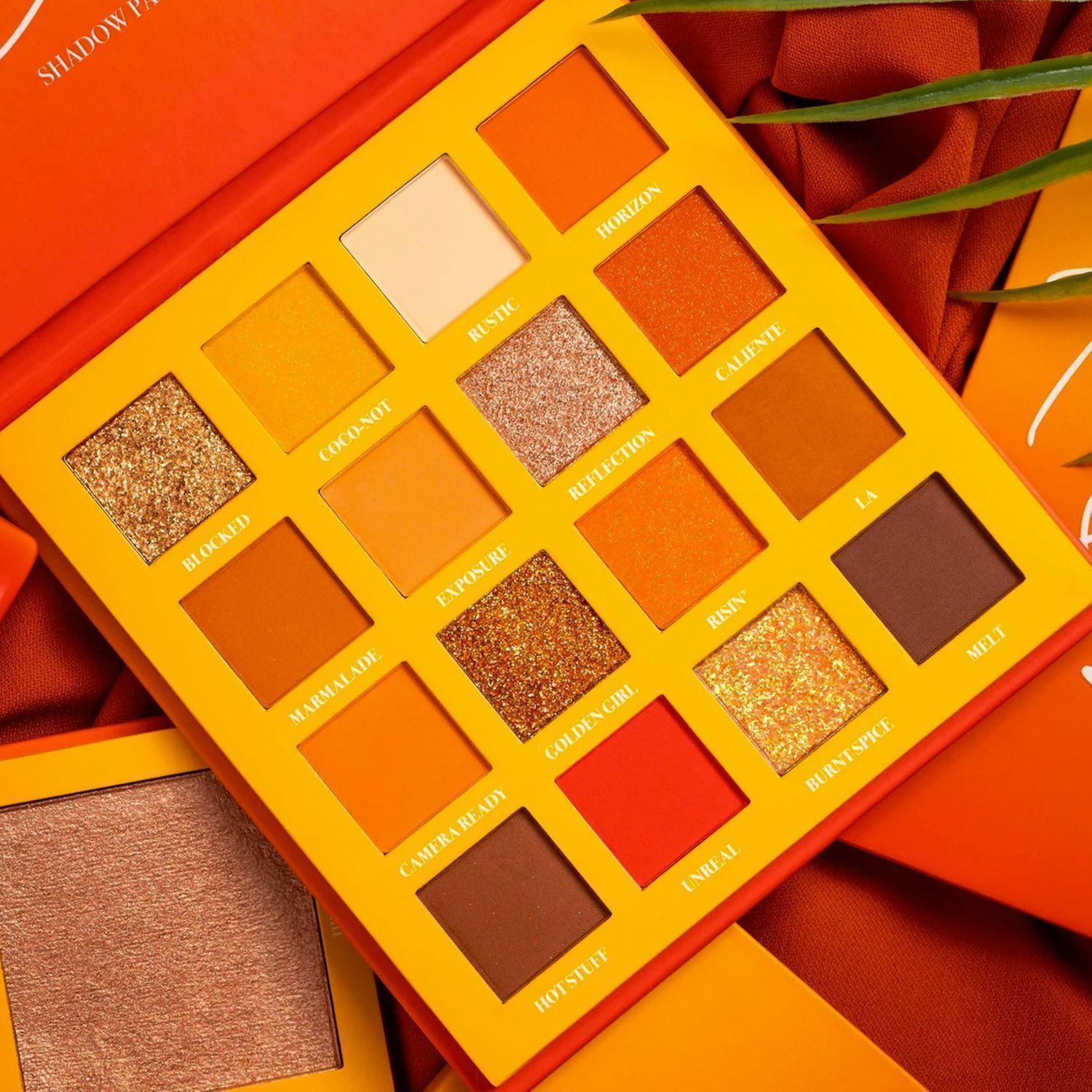 Set Paleta de Sombras e Iluminador + Fijador Colección Tempting And Bronze BeBella Cosmetics-4