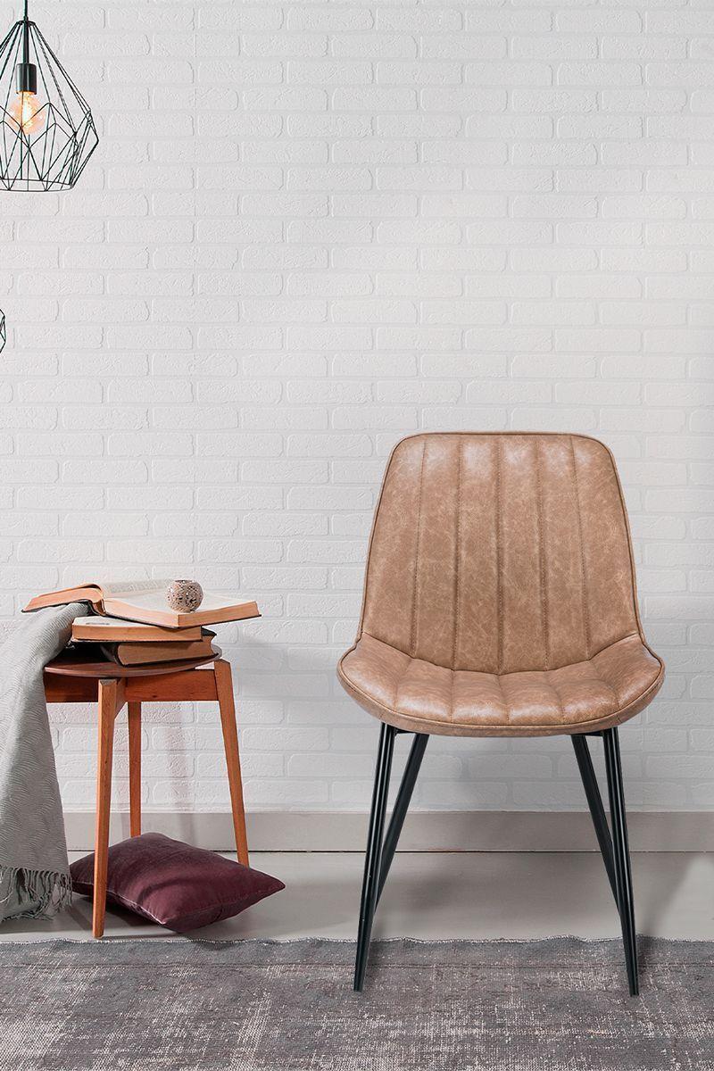 Pack 2 Sillas de Comedor de PU Beige-5