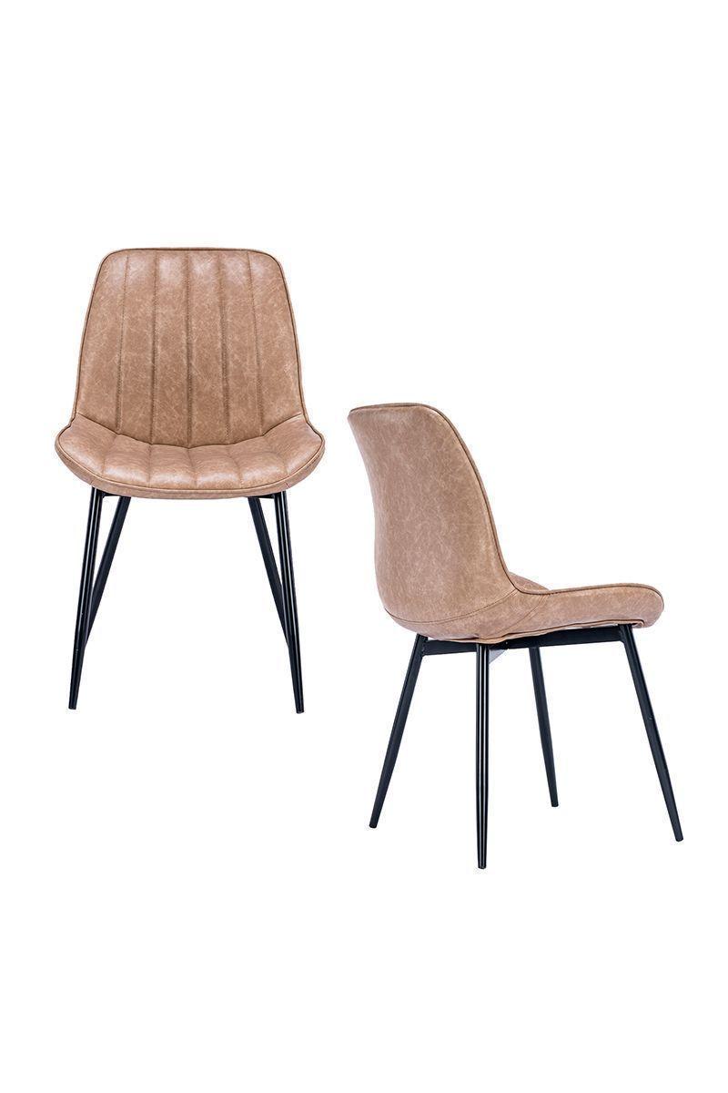 Pack 2 Sillas de Comedor de PU Beige-3