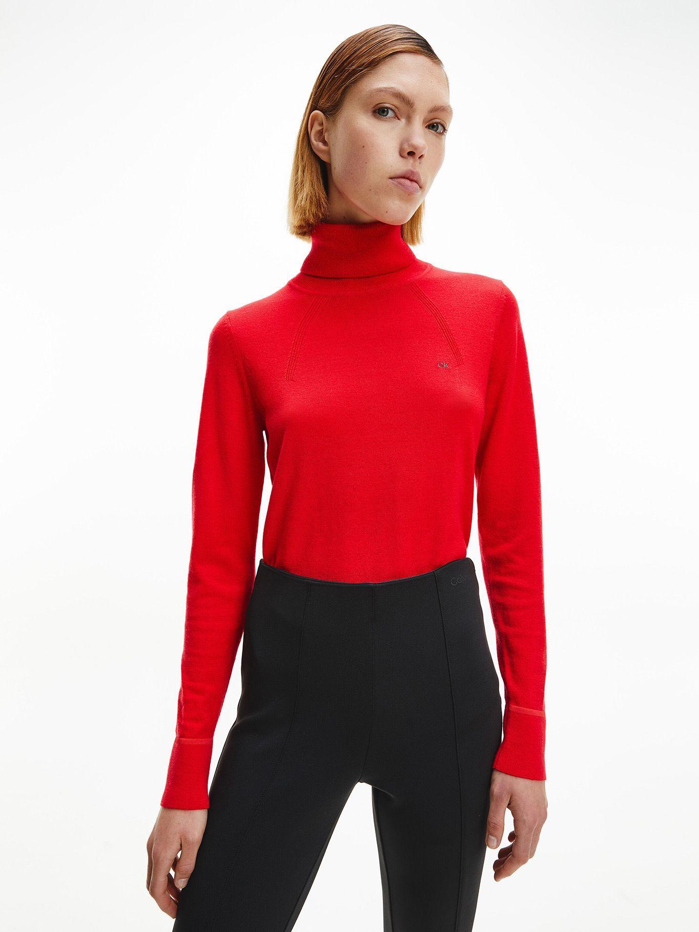 Suéter Merino Roll Neck Rojo Calvin Klein-0