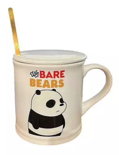 Taza Cafe Te Ceramica Tapa Cuchara Diseño Escandalosos 350ml-0