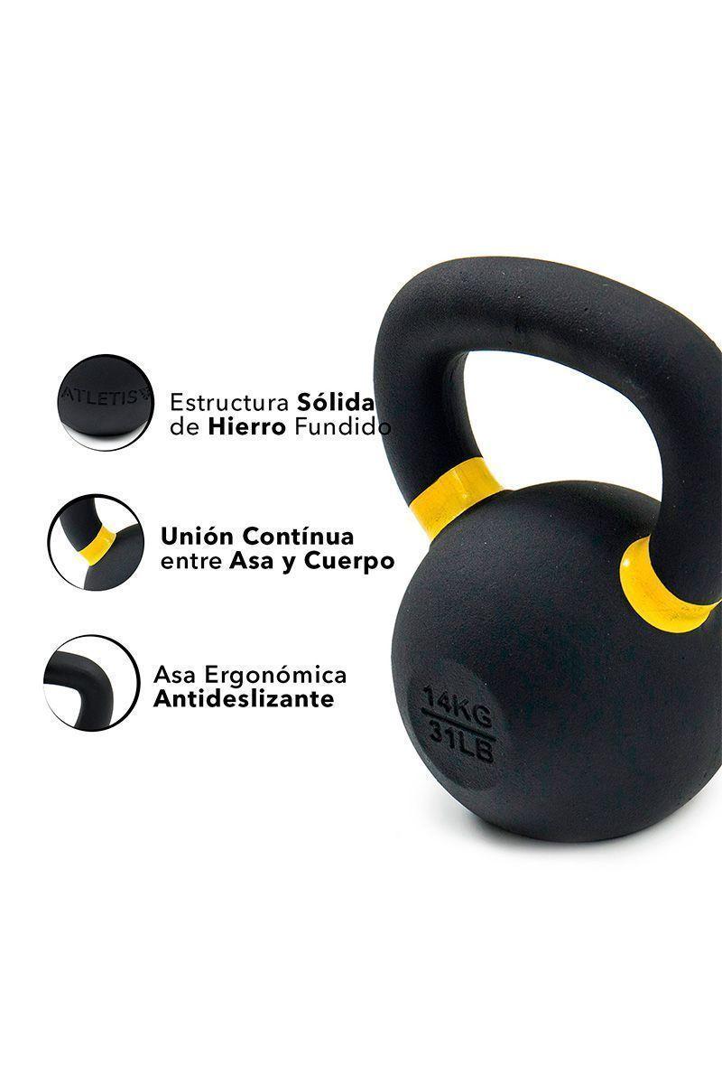 Kettlebell de Hierro Fundido 14 Kg Negro-3