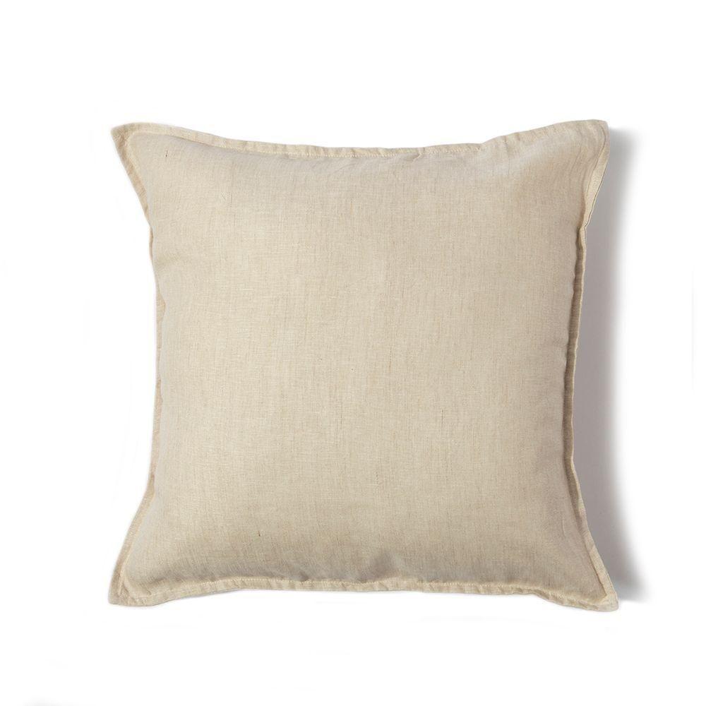 FUNDA DE COJIN BEIGE 60X60 100% LINO -0