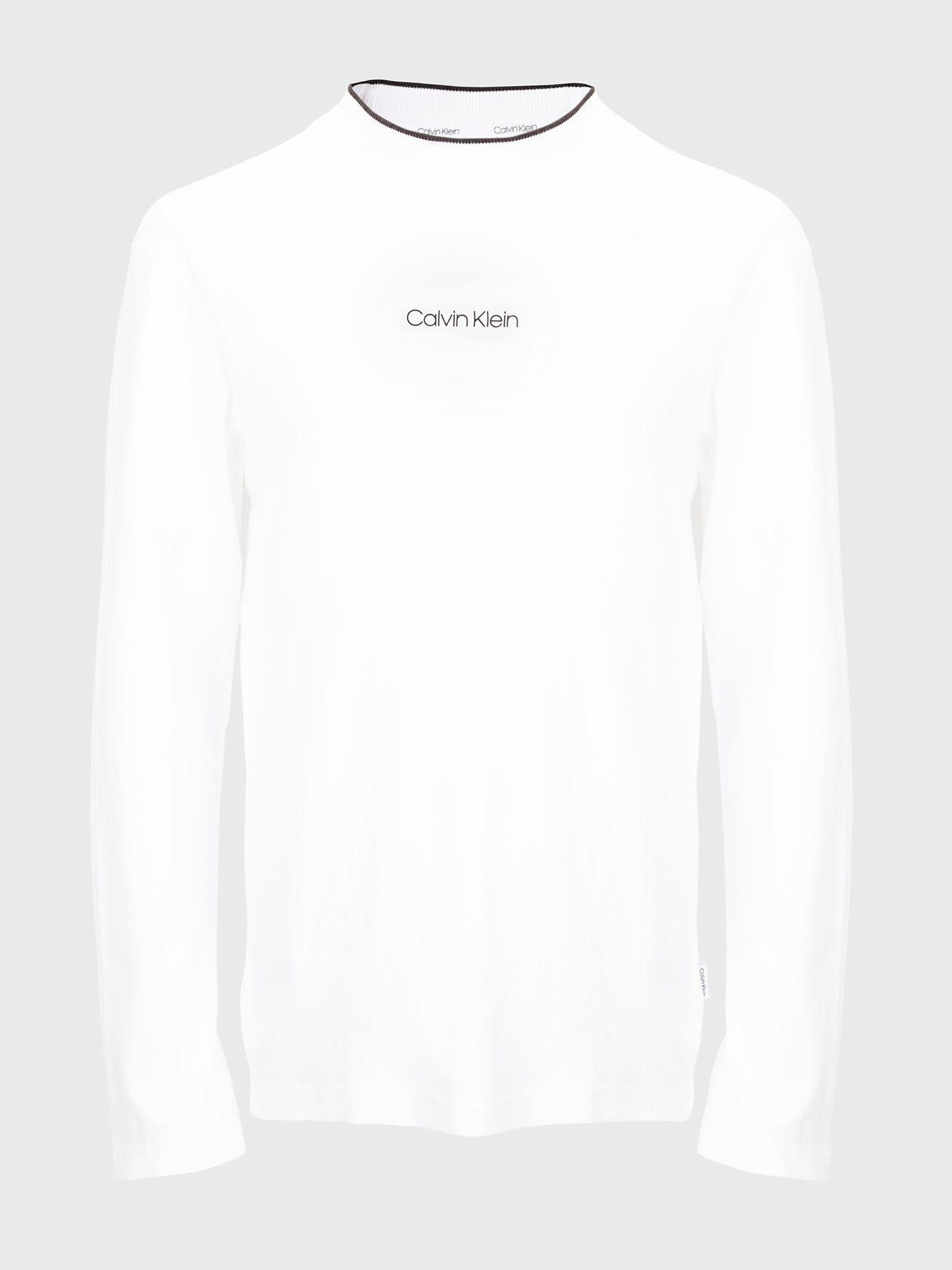 Polera LS Center Logo Blanco Calvin Klein-0