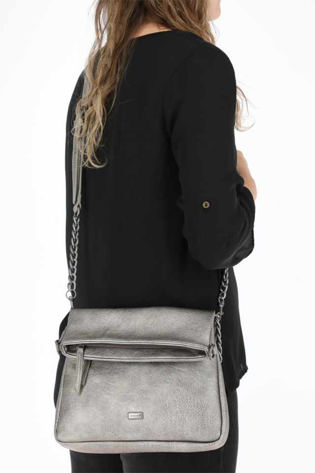Cartera Cruzada Plateado Humana-3