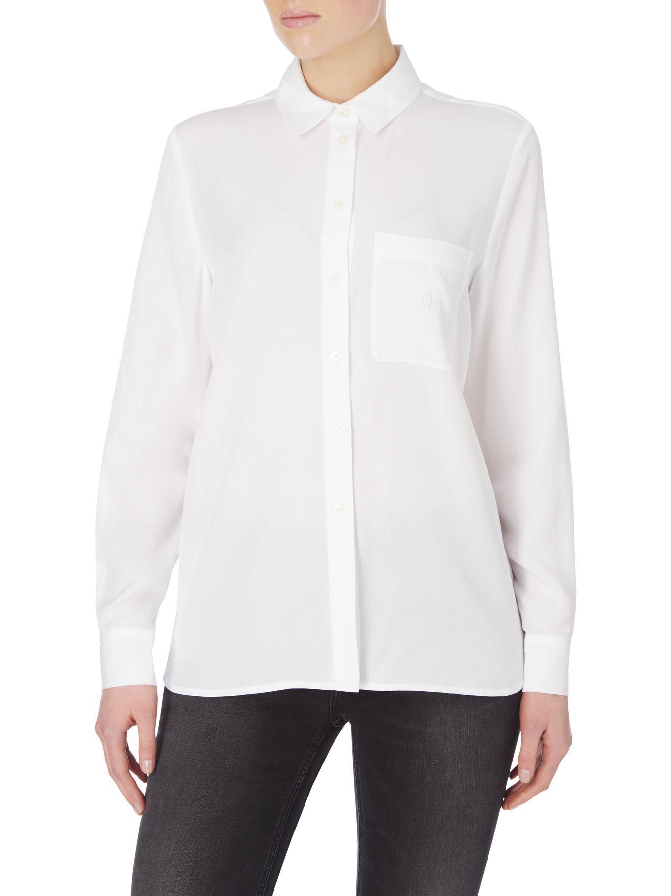Camisa Easy Drapey  Blanco Calvin Klein-3