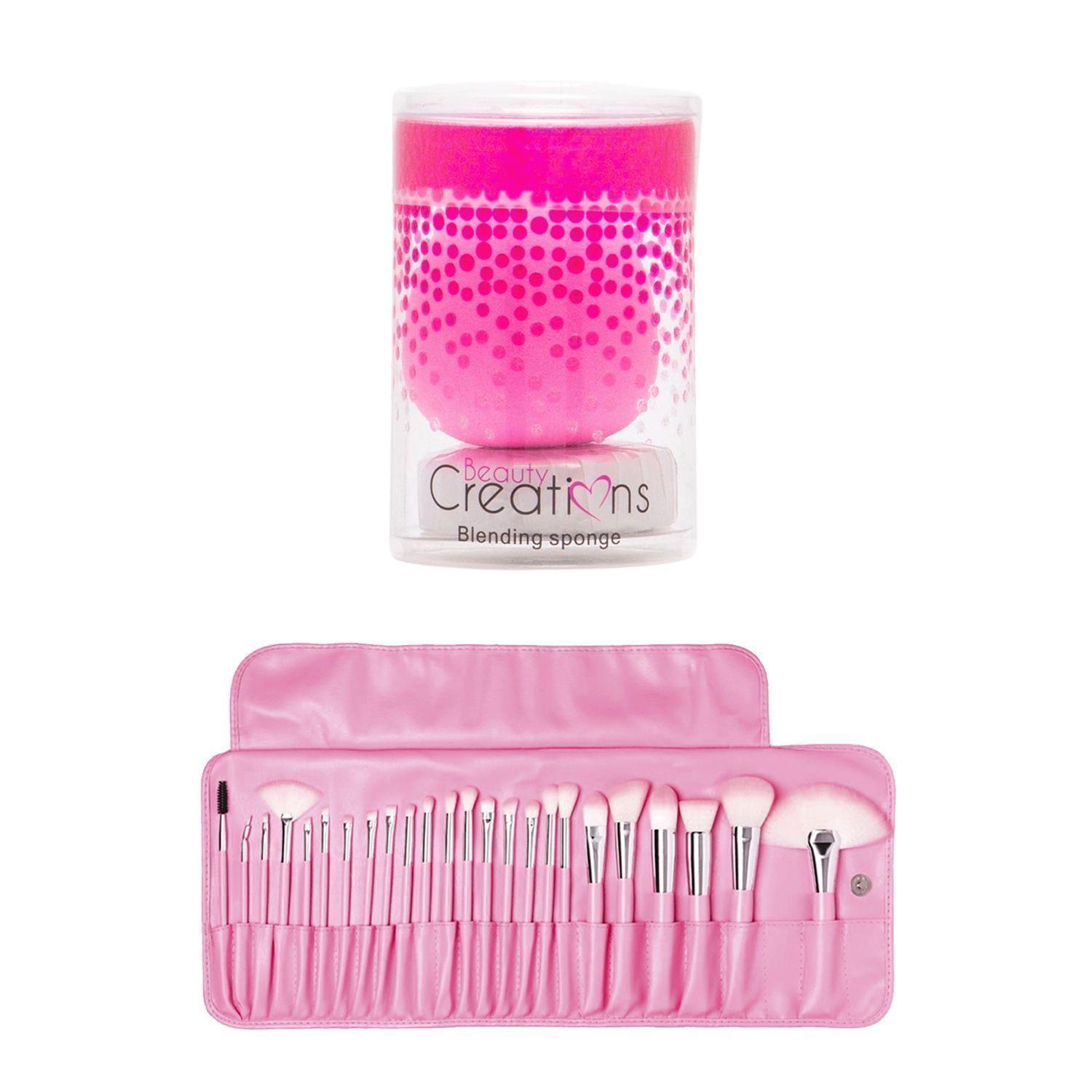Pack Esponja De Maquillaje “Blending Sponge” Con Jabón + Set 24 Brochas Pastel Cotton Candy de Beauty Creations-0
