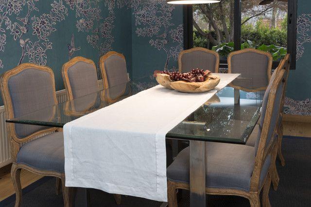 Camino de mesa lino deshilado blanco 50x150-2