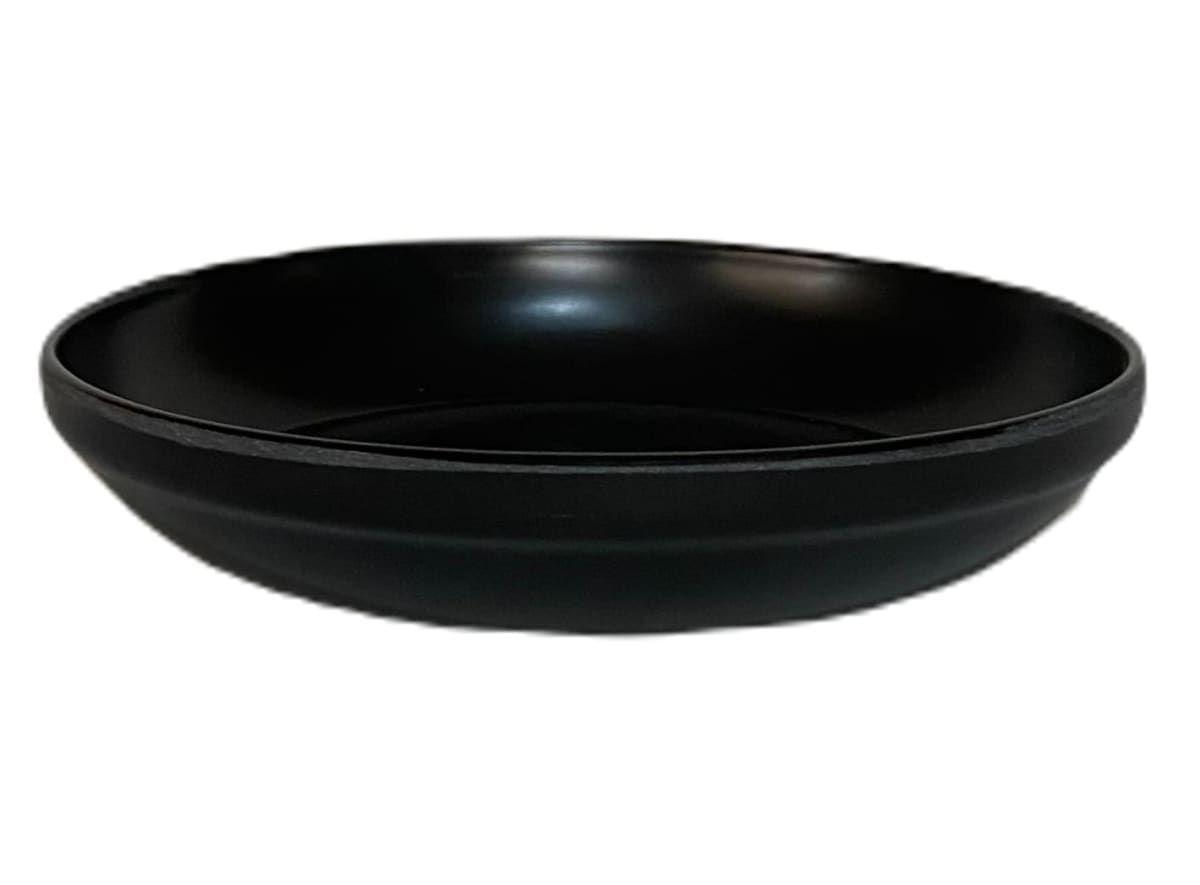 SET 2 MACETAS BIO CURVOS NEGRO C/ PLATO 16,5X13-2