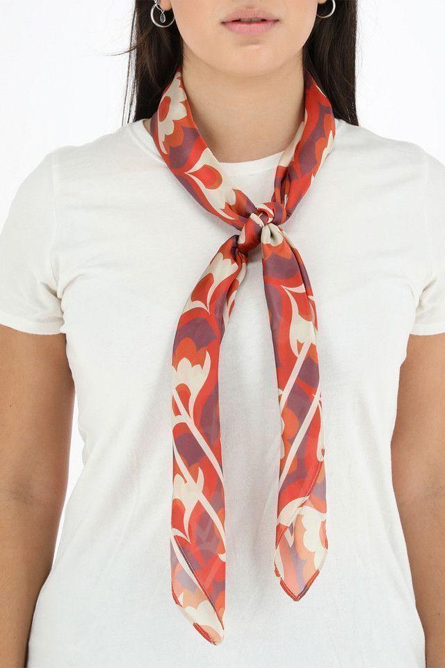 Pañuelo Bandana Ocre Folk Fire 70S Mosaic Humana-2