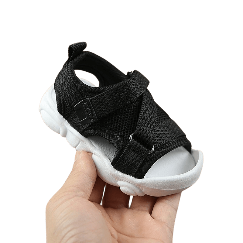 Sandalia bebe velcro negro-0