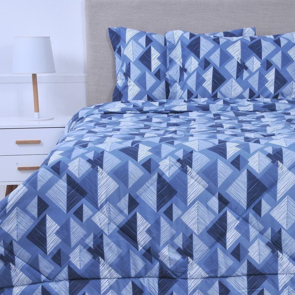 Plumón 2 Plazas Microfibra Estampado Rombos-0