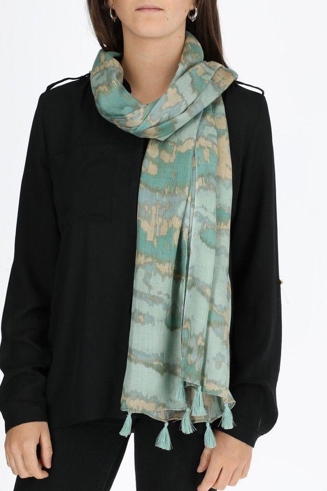 Pañuelo Estampado Fog Verde Menta Humana-2