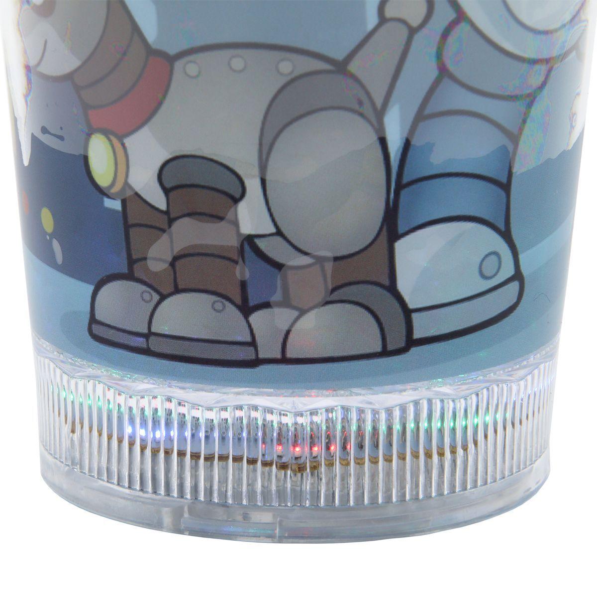 Vaso Robot Vaquero Azul Claro Diseño Robot Glitter y Diamantes-3