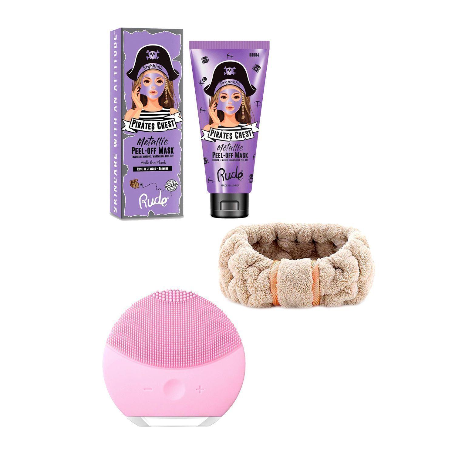 Pack Skincare Limpiador Facial + Cintillo + Mascarilla Coreana Peel-off Flor De Jericó Rude Cosmetics-0