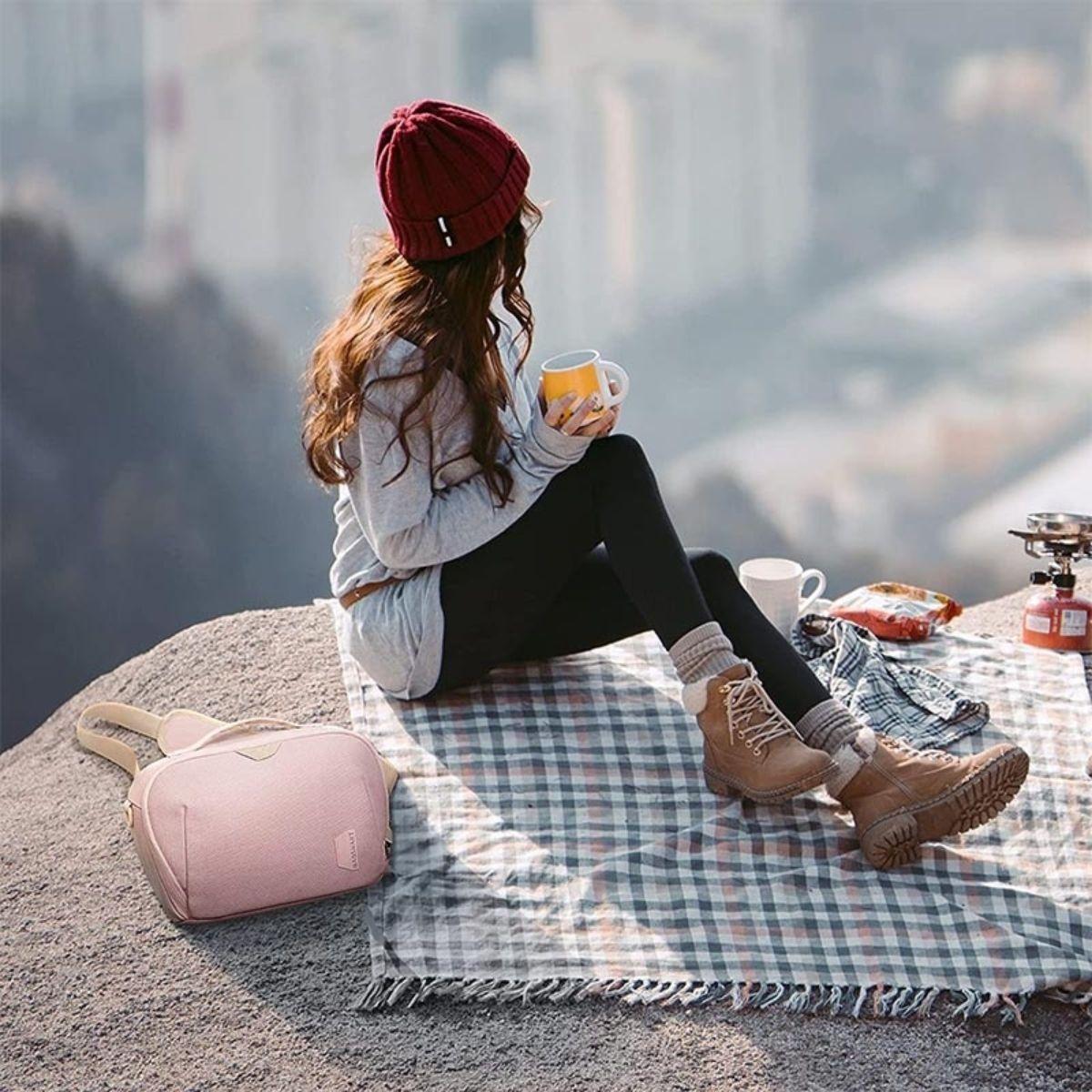 Bagsmart Bolso LANG crossbody para cámara - Rosado-5