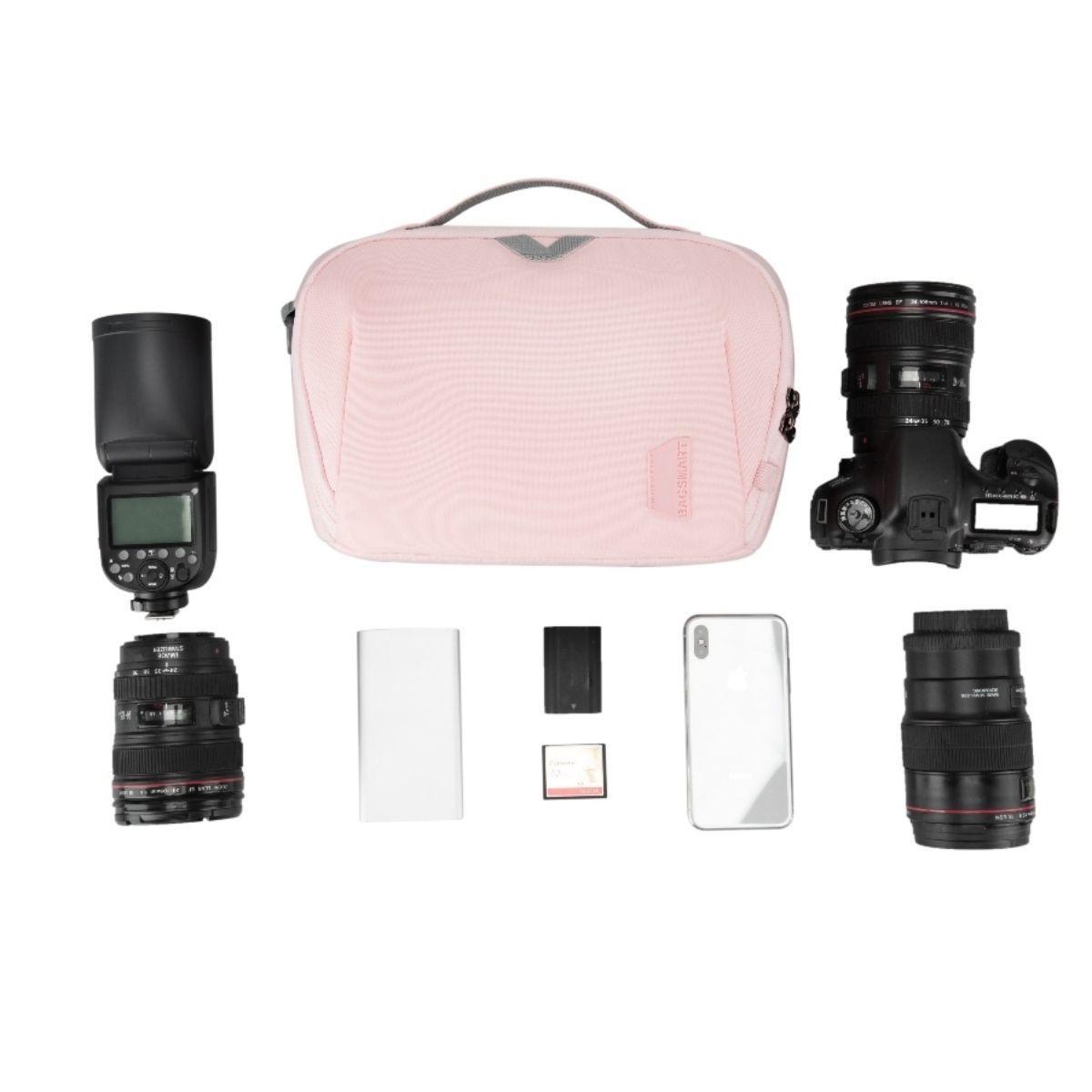 Bagsmart Bolso LANG crossbody para cámara - Rosado-3