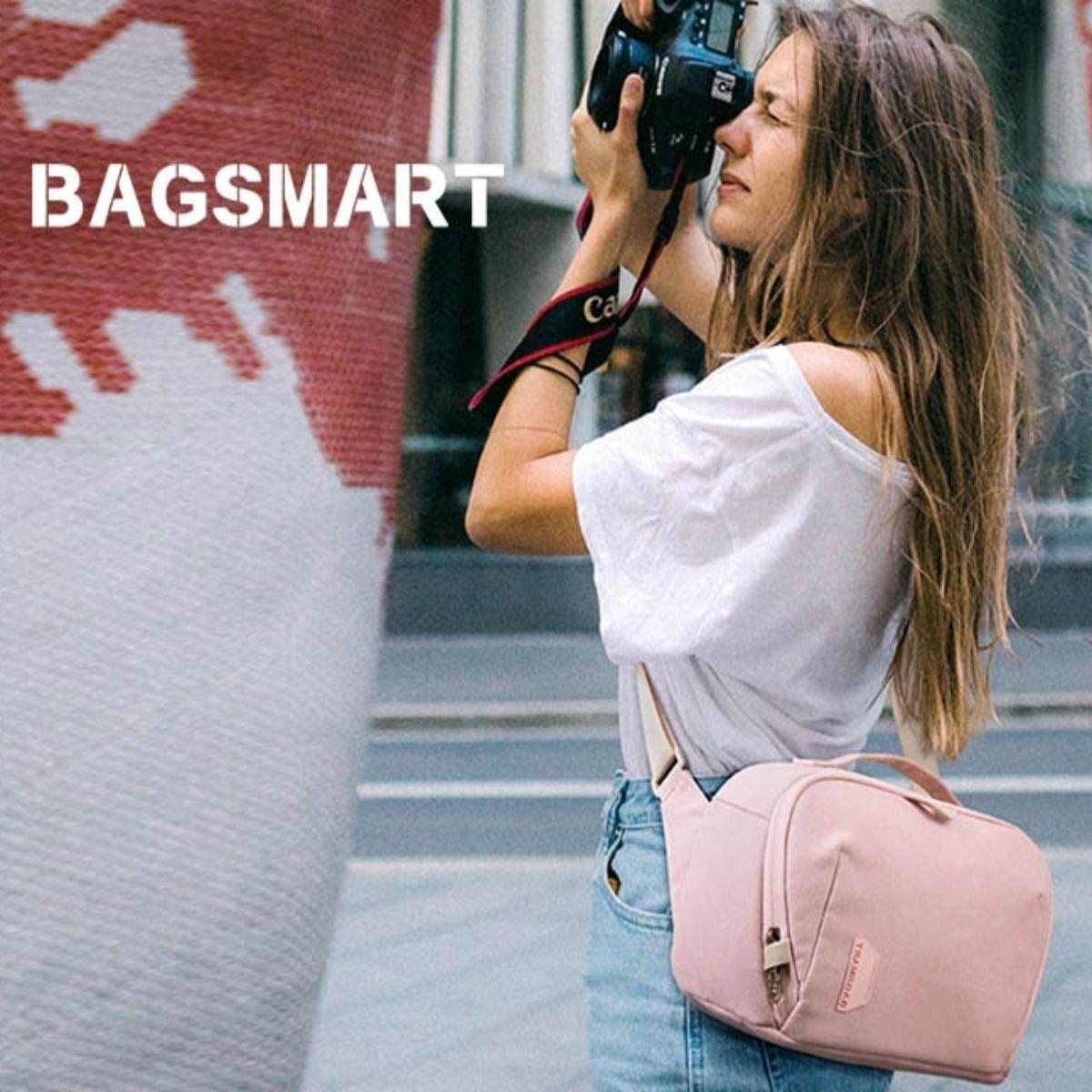 Bagsmart Bolso LANG crossbody para cámara - Rosado-7