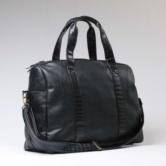 Bolso Negro Croc Humana-2