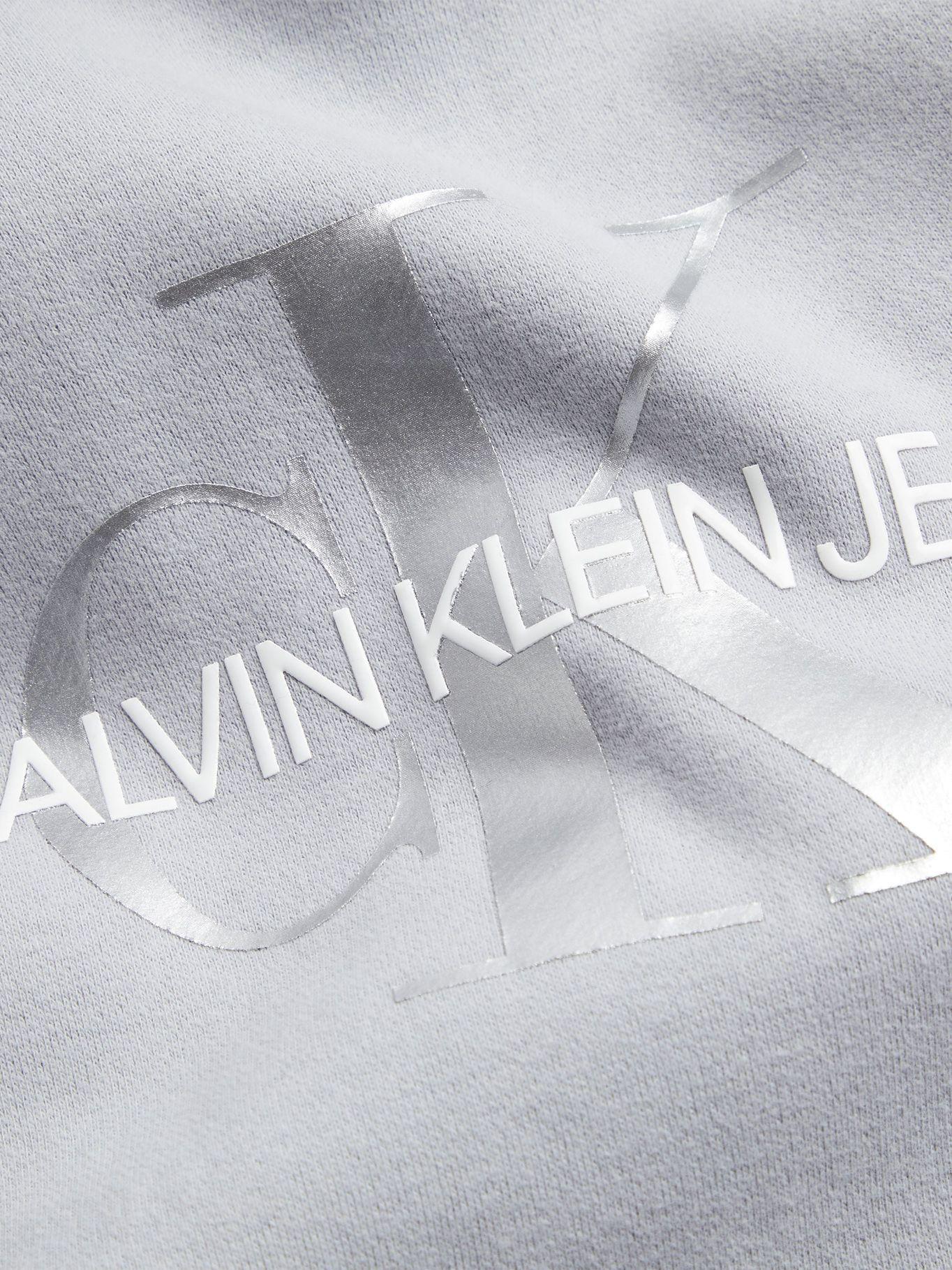 Hoodie Glossy Monogram Gris Calvin Klein-1