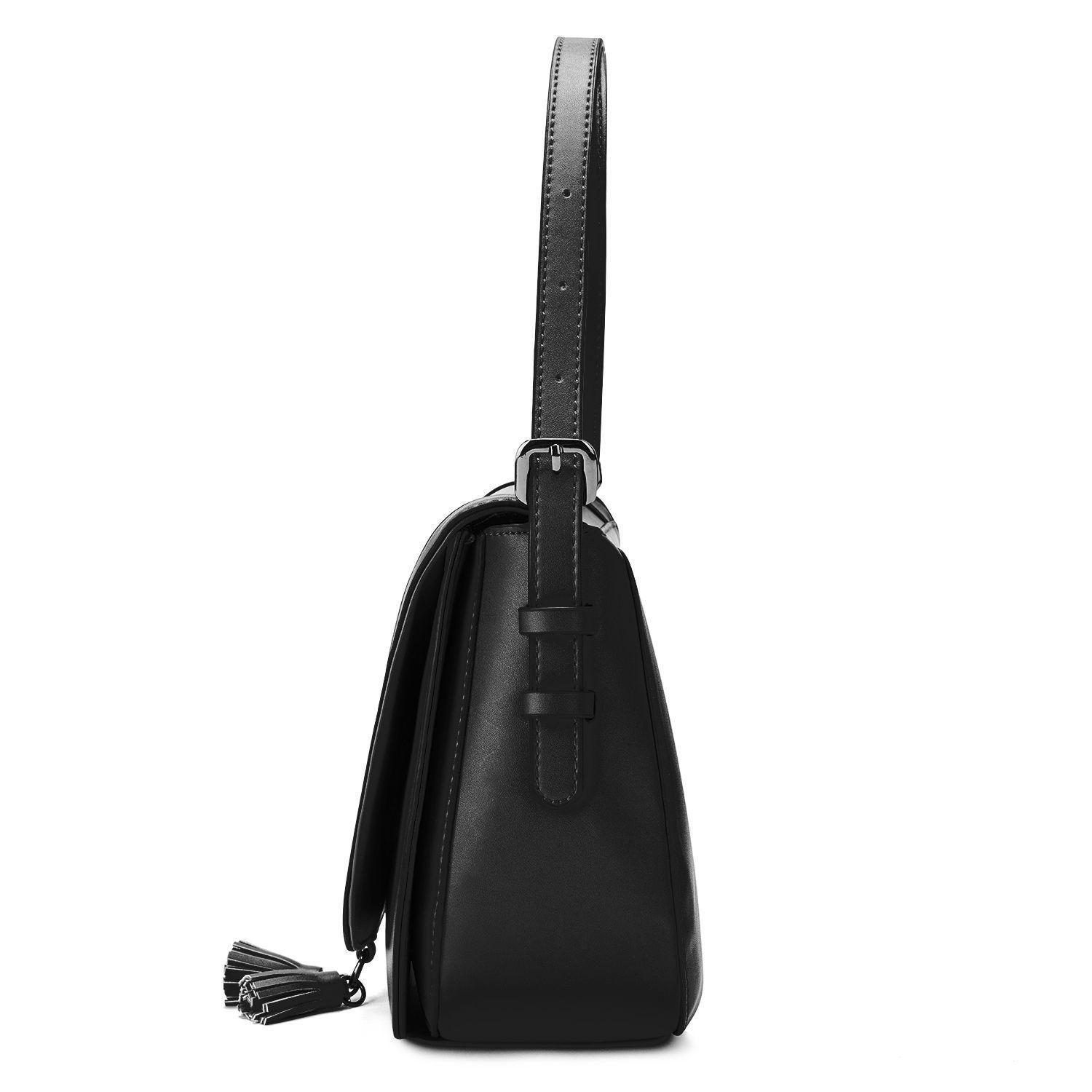 Ecosusi Bolso CROSS cruzados con solapa y borlas - negro-5