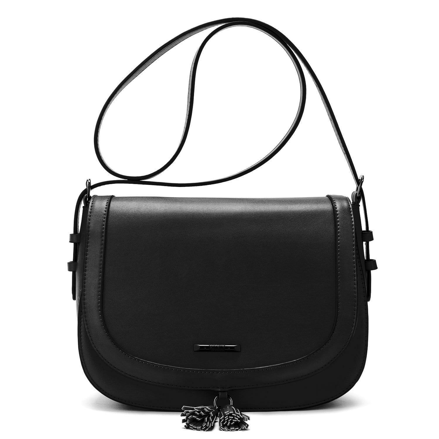 Ecosusi Bolso CROSS cruzados con solapa y borlas - negro-0