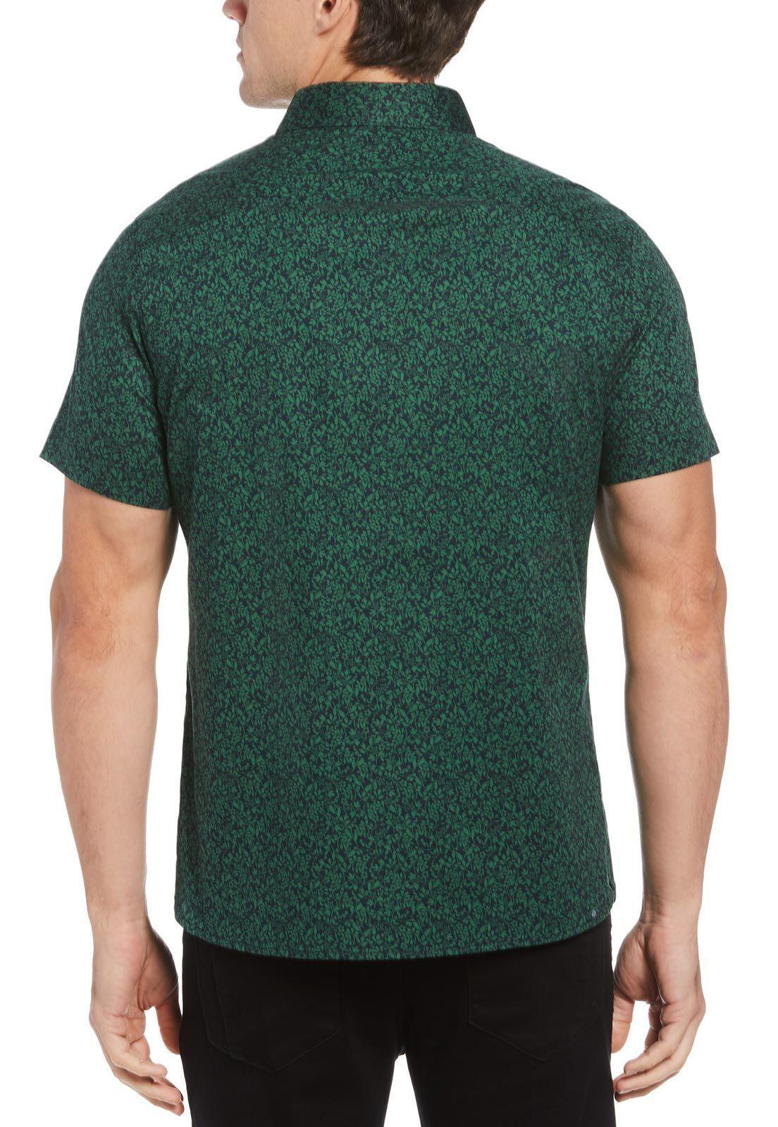 Camisa estampada flores verde-1