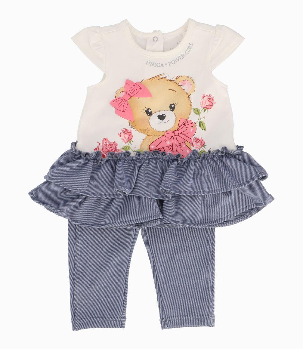 Conjunto Con Denim Niña Coral Limonada-1