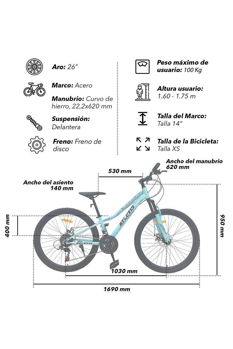 Bicicleta Mountain Bike Galia 26 Pulgadas Menta-2