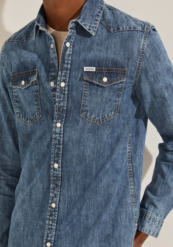 Camisa Guess Truckee Ls Shirt UTAH DENIM-2