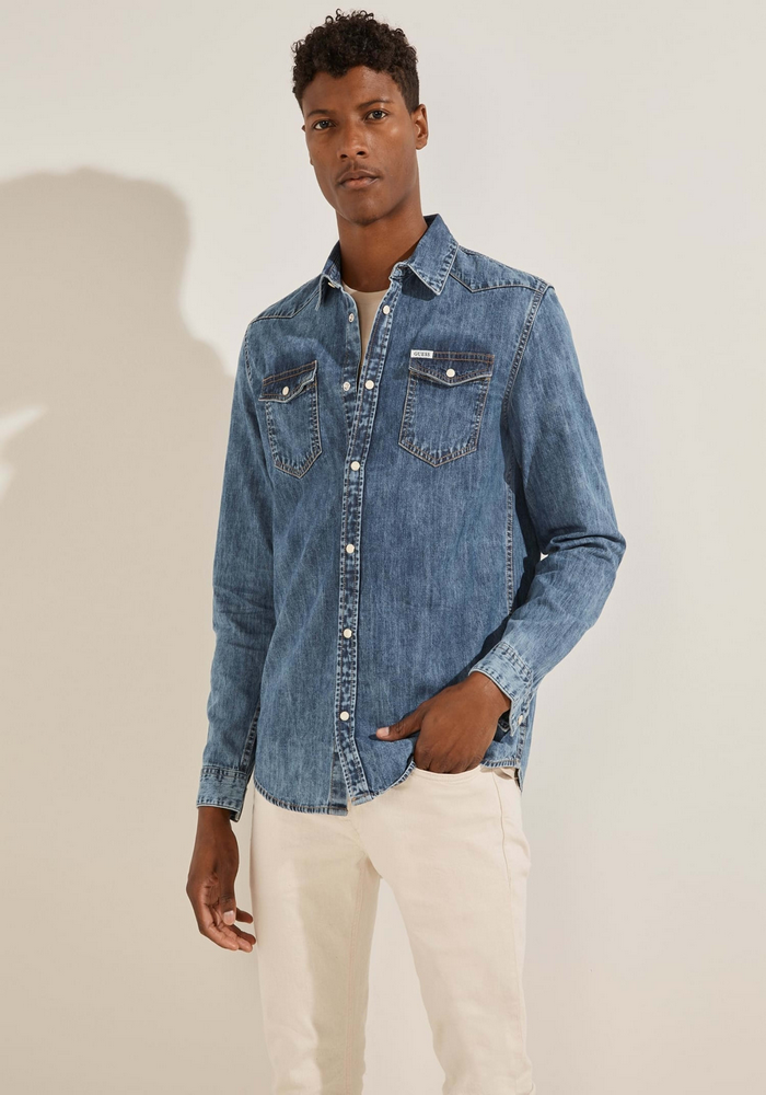 Camisa Guess Truckee Ls Shirt UTAH DENIM-1