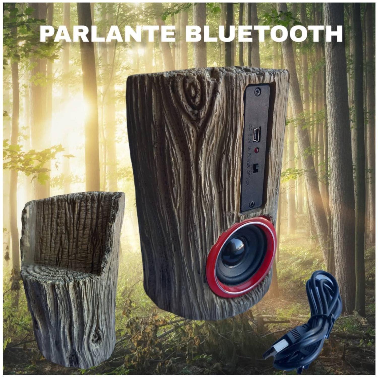 PARLANTE BLUETOOTH PORTA CEL DISEÑO TRONCO 16 X 9 CMS-2