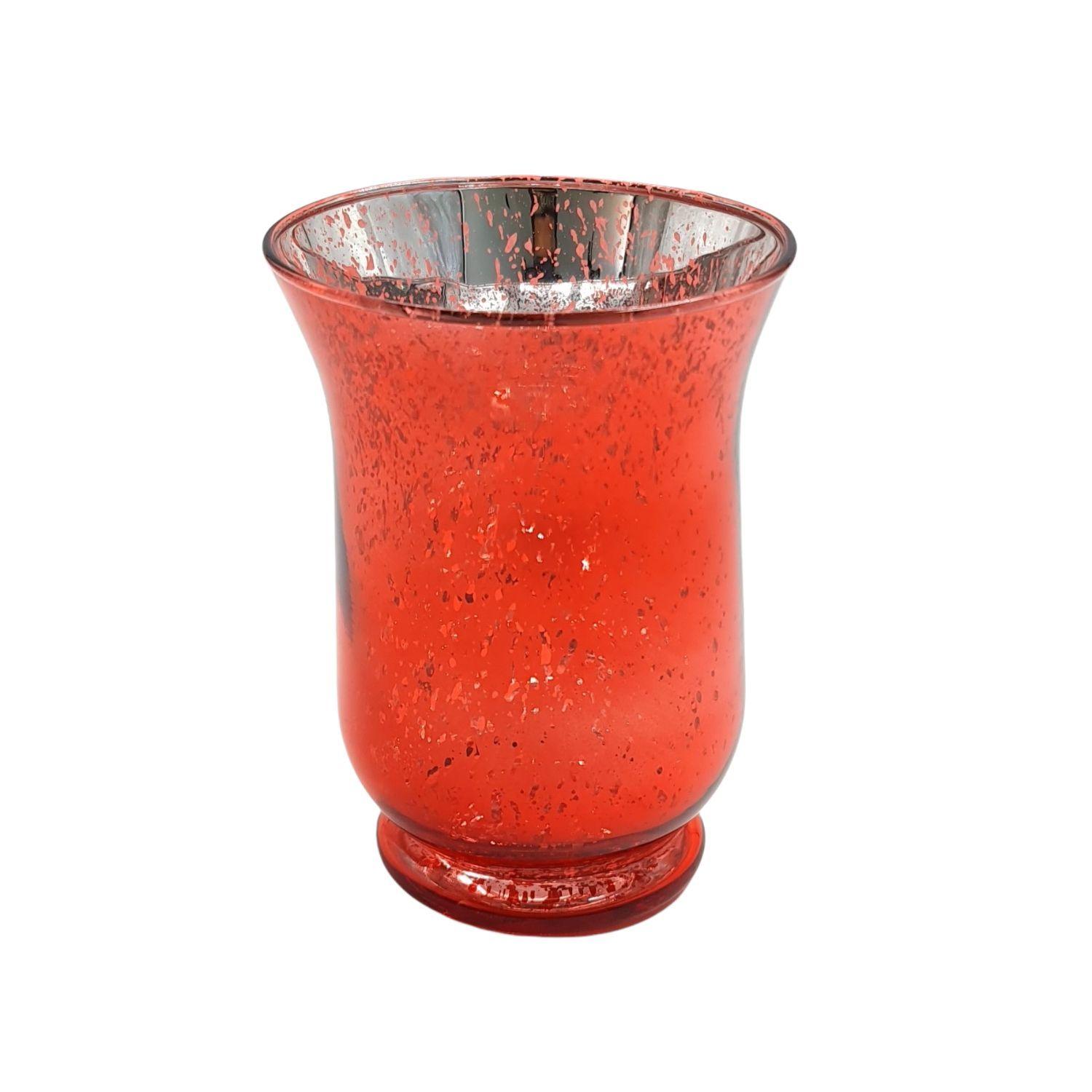 Florero Portavela Candelabro Rojo 11X8X15Cm-0