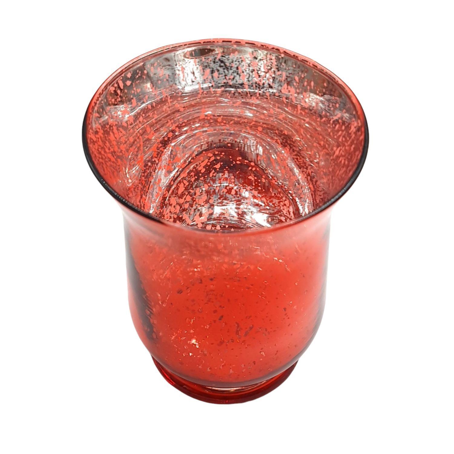 Florero Portavela Candelabro Rojo 11X8X15Cm-1