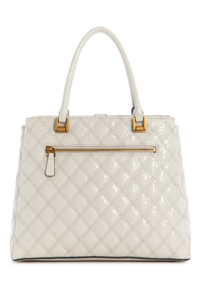 Cartera Gaia Triple Comprtmnt Satchel Crema Guess-1