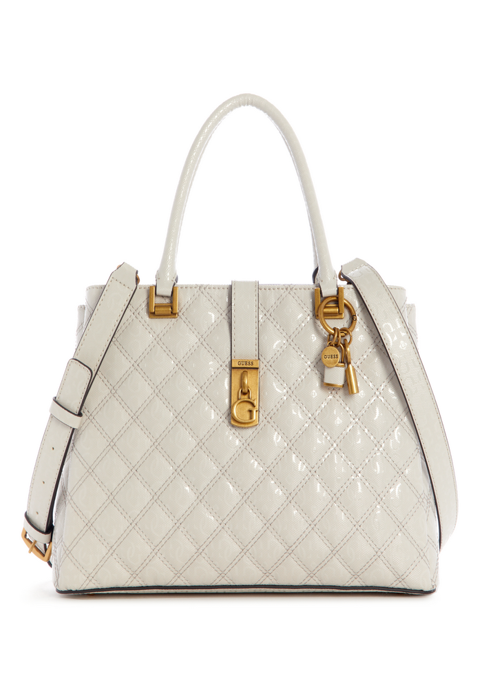 Cartera Gaia Triple Comprtmnt Satchel Crema Guess-0