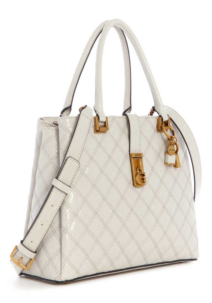 Cartera Gaia Triple Comprtmnt Satchel Crema Guess-2