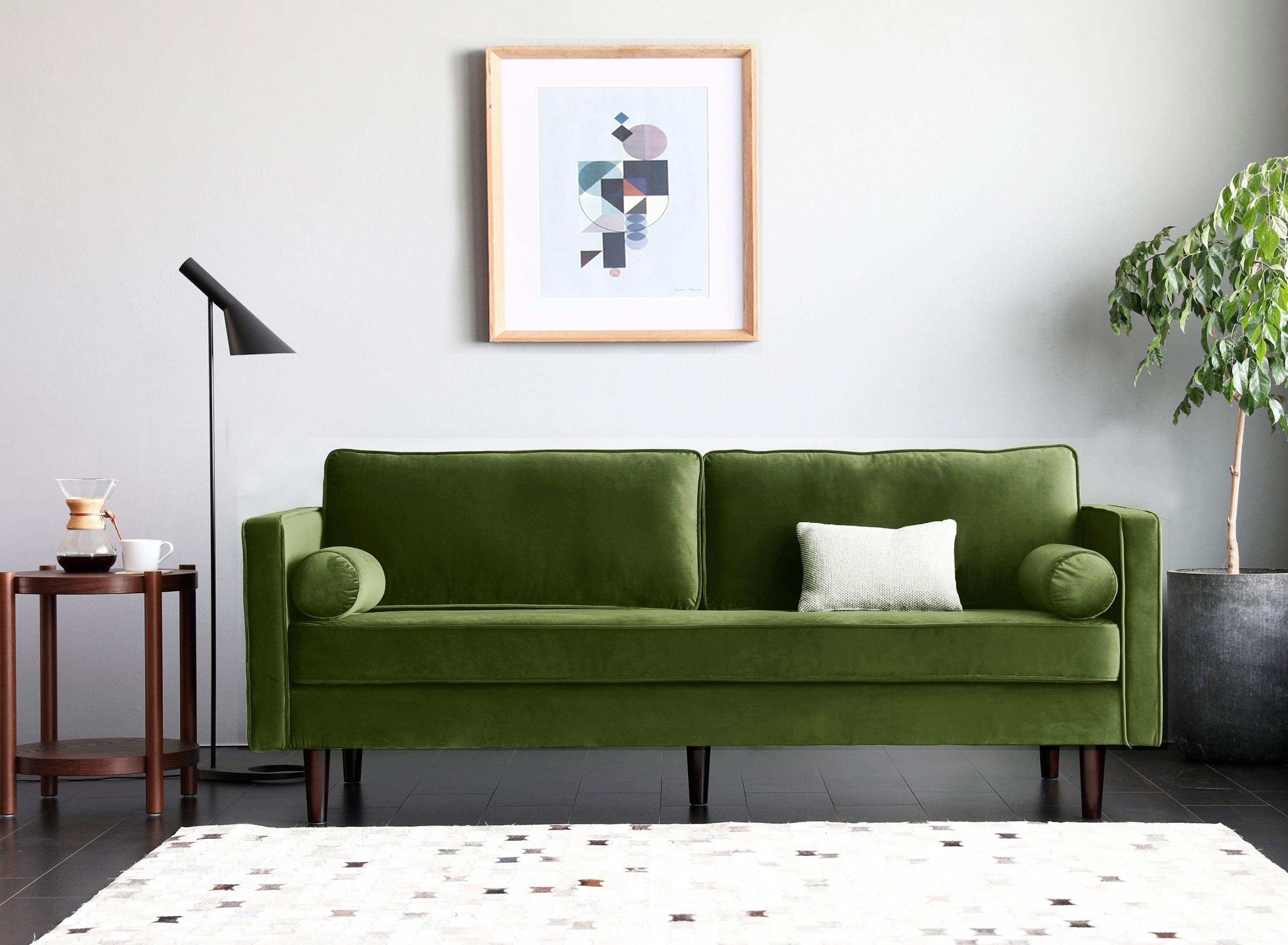SOFA POLO VELVET 3CP VERDE VEGGIE-1