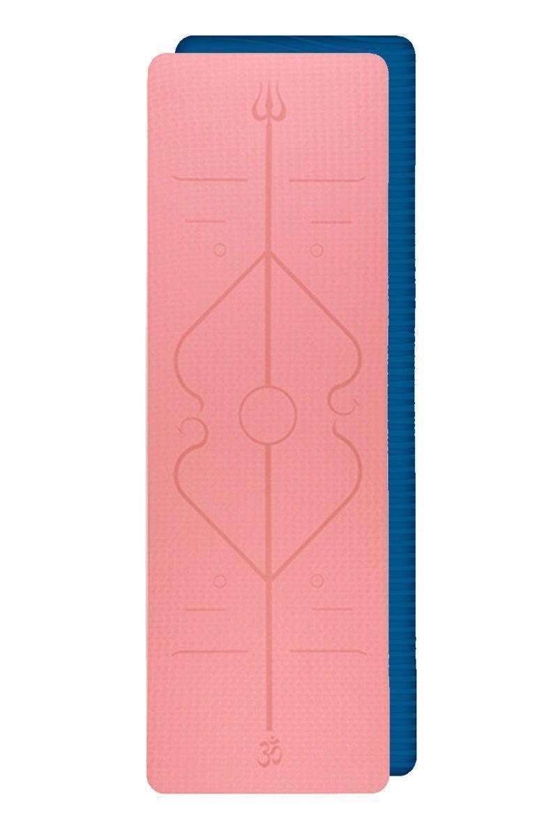 Mat Yoga Diseño Líneas Ajuste Corporal Rosa-0