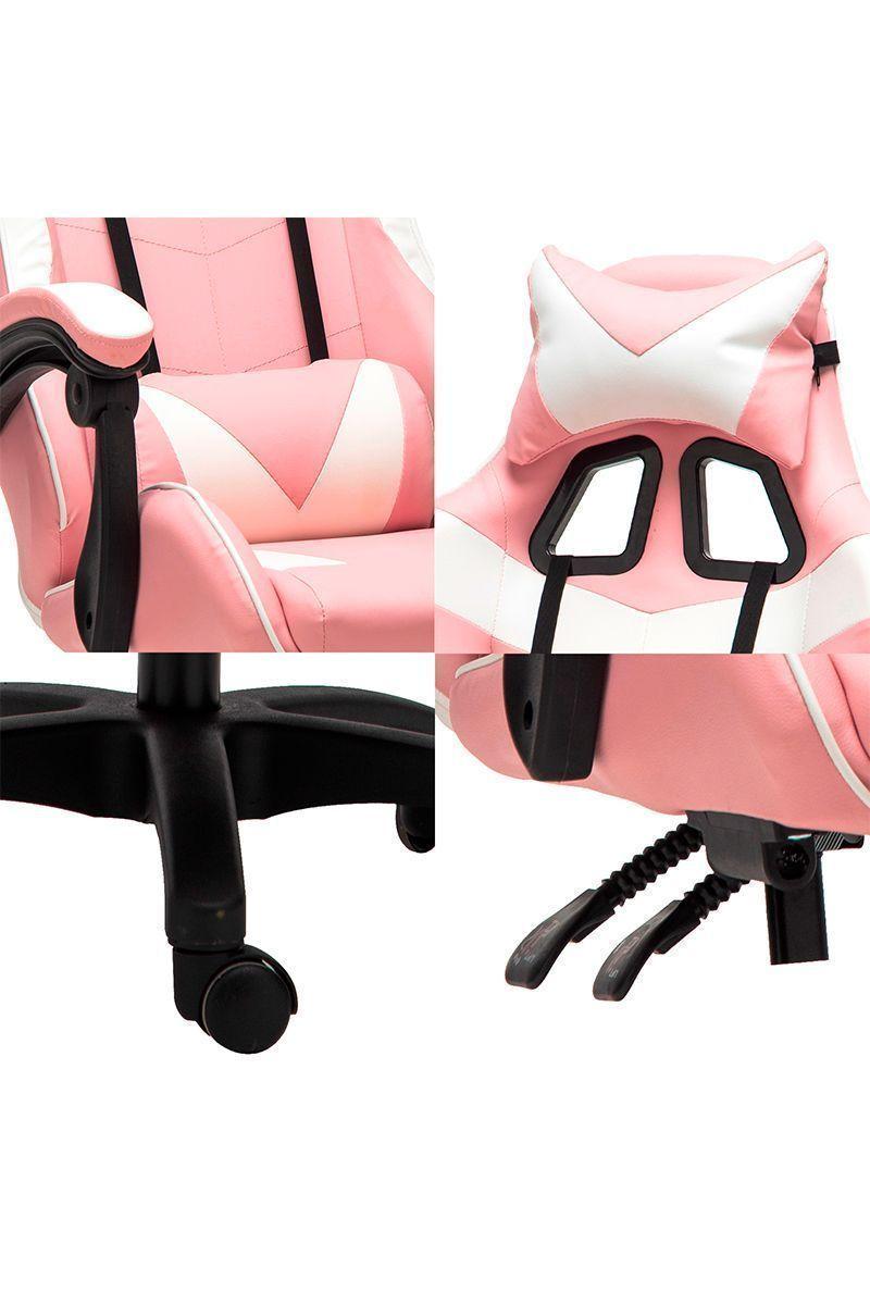 Silla Gamer Ultimate Racing Reclinable Rosa-5