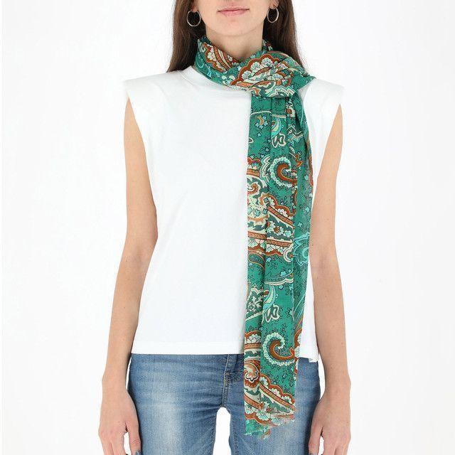 Pañuelo Estampado Verde Paisley Grande iD-1