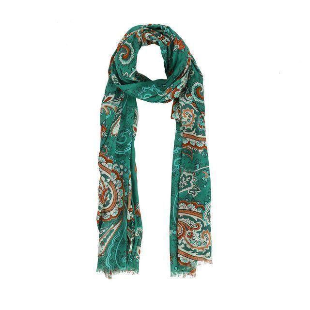 Pañuelo Estampado Verde Paisley Grande iD-0
