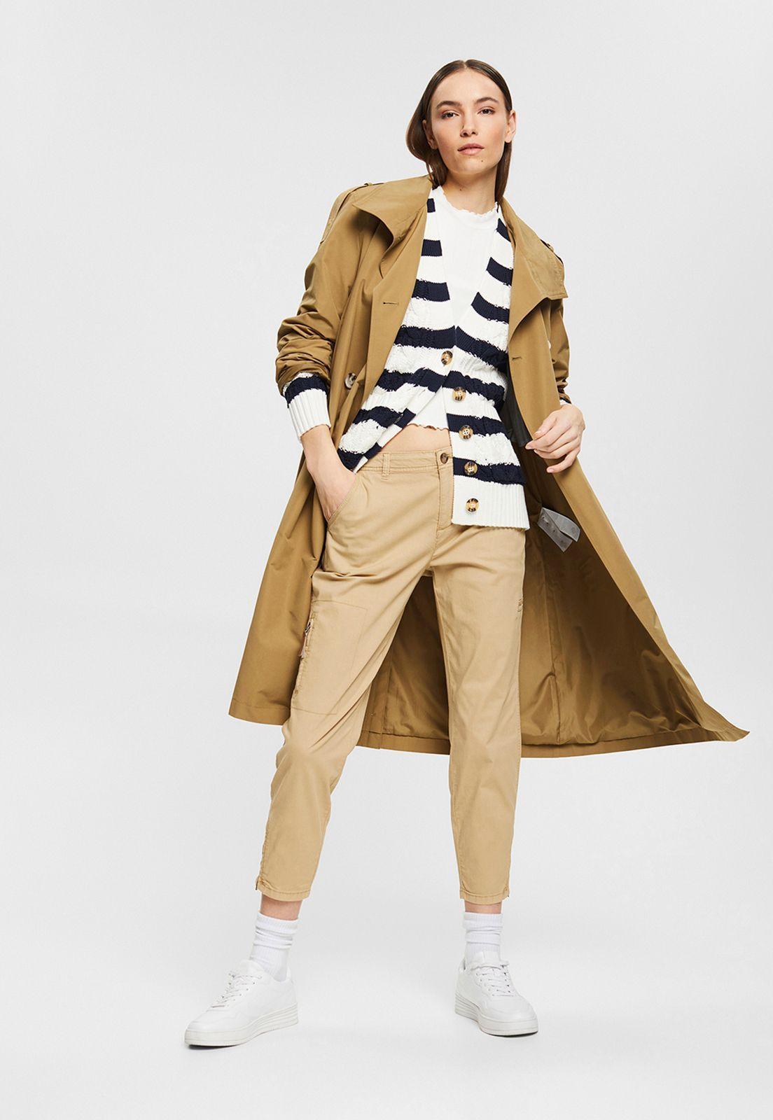 Pantalón Con Bolsillos Decorativos Esprit Khaki-0